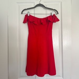 Zara off the shoulder red dress in the size small